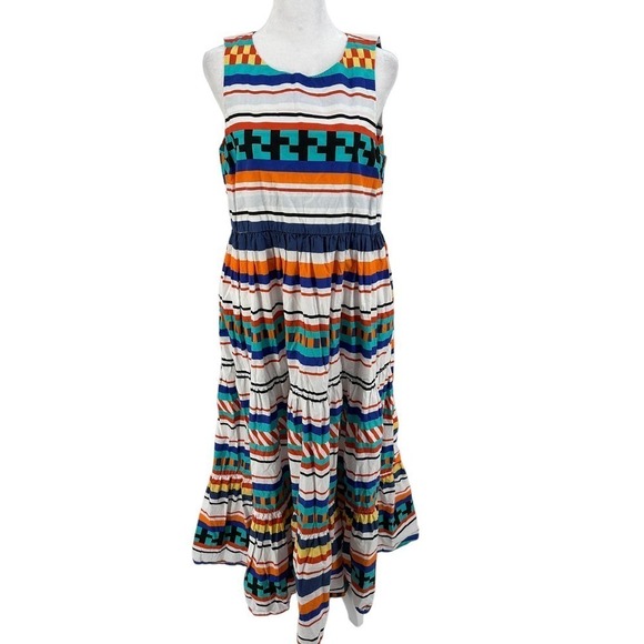 Mark D Sikes M.D.S Striped Multicolor Sleeveless Maxi Dress with pockets Size 6 - Picture 1 of 12